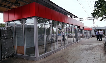 Строительство павильона на железнодорожной платформе "Нагатинская"